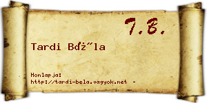 Tardi Béla névjegykártya