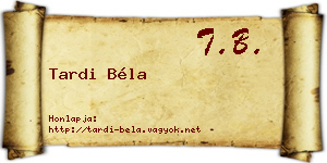 Tardi Béla névjegykártya
